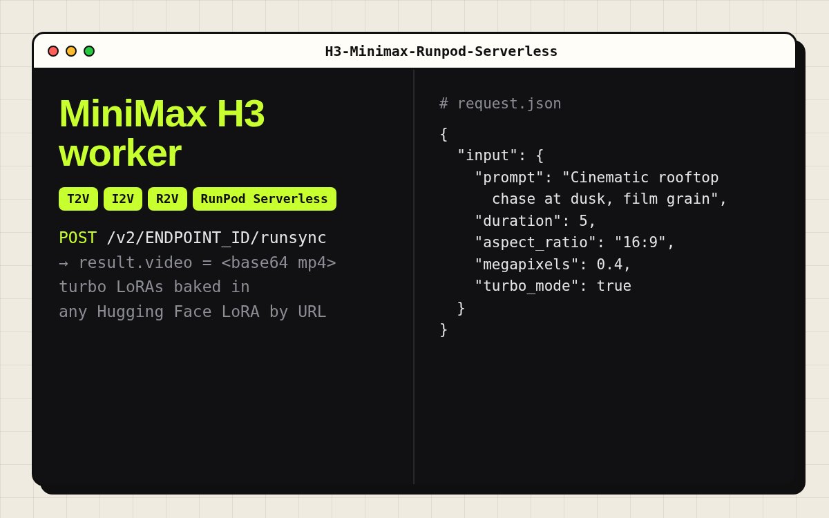 MiniMax H3 on RunPod preview