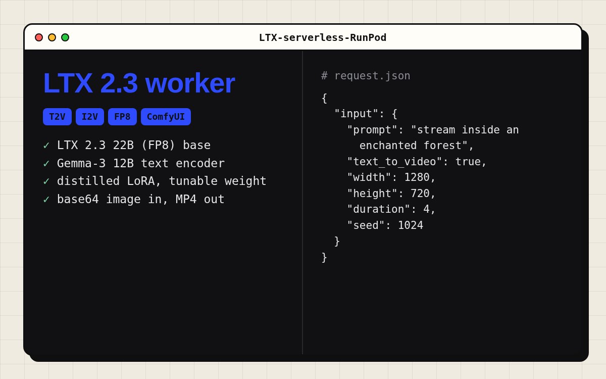 LTX 2.3 Serverless preview